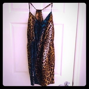 Knee length leopard print dress